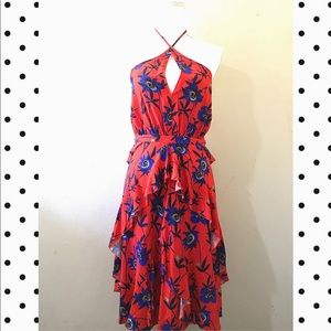 *Red* Patterned Halterneck Dress